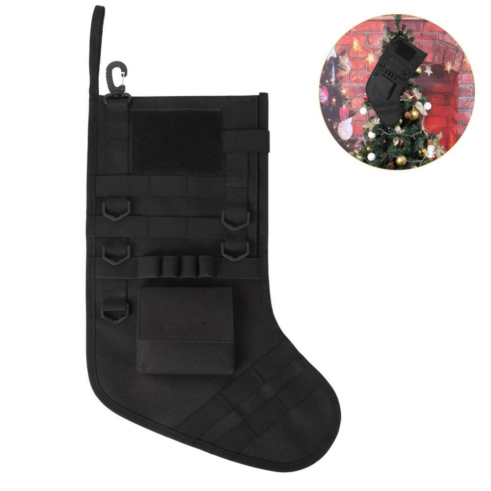 1000D Nylon Hanging Tactical Christmas Gift Socks Outdoor Sports Molle Storage Bag Christmas Stocking For Xmas Tree Pendant