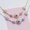 Fresh and Sweet Purple Sunflower Princess, Niche, Light Luxury, High-end Women's Necklace, Gold-plated