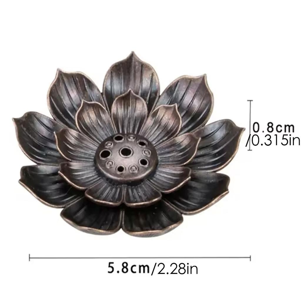 New 1PC Alloy Incense Burner Stick Holder Plate Buddhism Lotus Censer Nasturtium Bronze Incense Burner