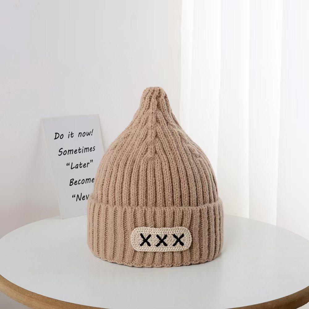 

Baby autumn and winter hat to keep warm baby ear protector wool hat for men and women cute pacifier girl knitted head hat