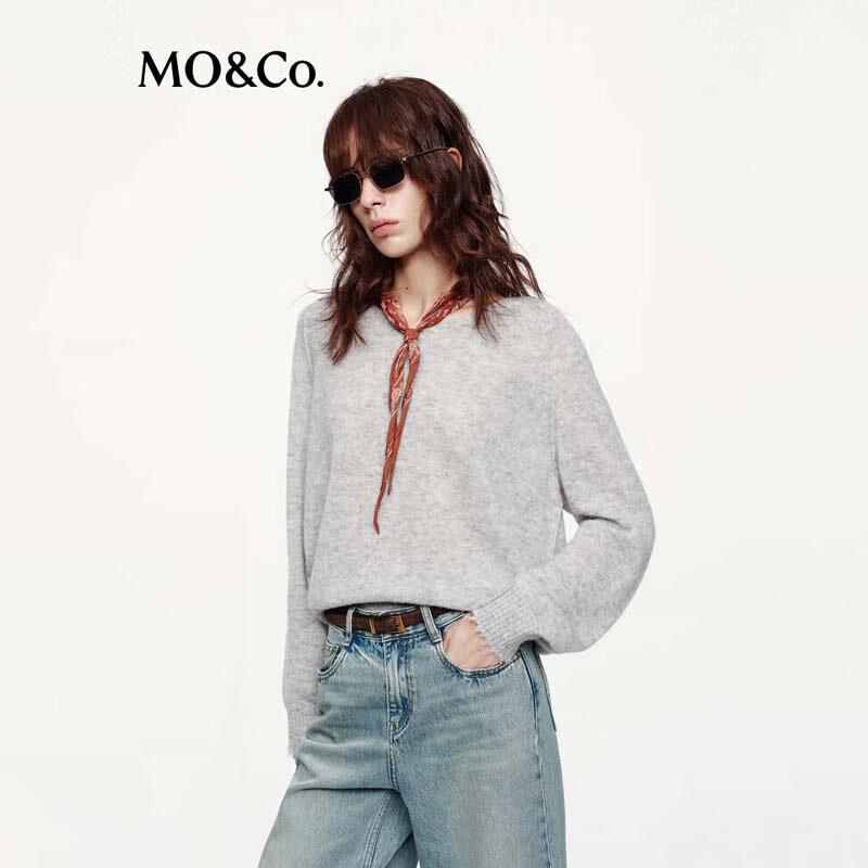 

MO&Co. Женский трикотажный свитер с V-образным вырезом и длинными рукавами XS