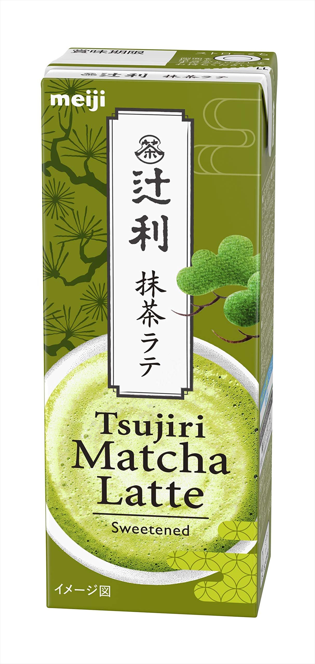 Meiji Tsujiri Matcha Latte 200ml Room Temperature x 24 Bottles (Paper Carton, Drink, Storage)