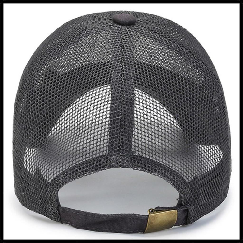 Hat Cap Mesh Breathable Lightweight Outdoor Sports UV Protection Simple CZA405 [White Fang] Men's (Black)