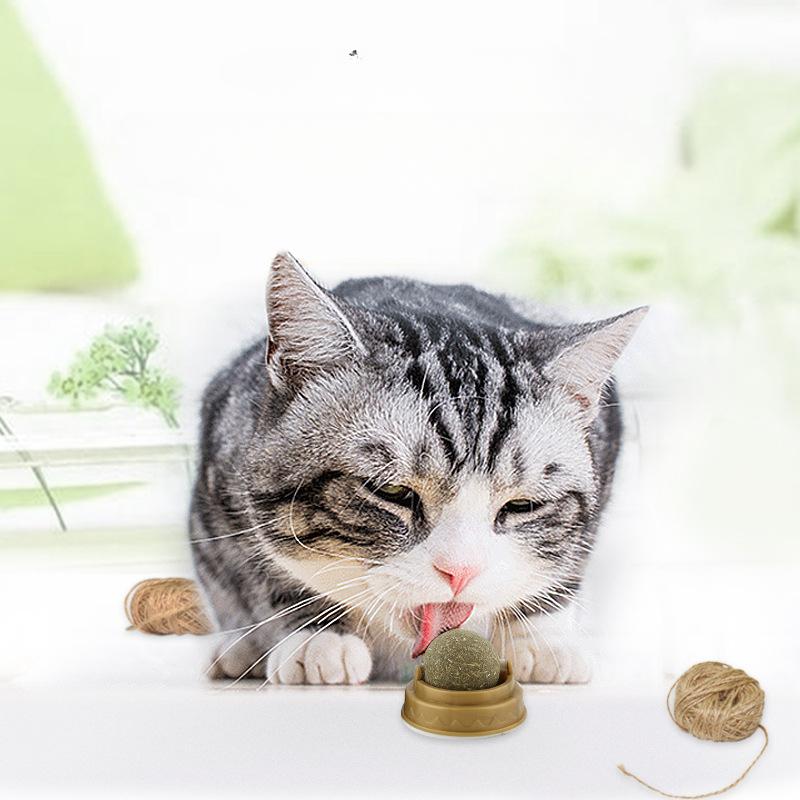 Natural Catnip Cat Wall Stick-on Ball Toy Treats Healthy Natural Removes Hair Balls To Promote Digestion Cat Grass Snack Pet