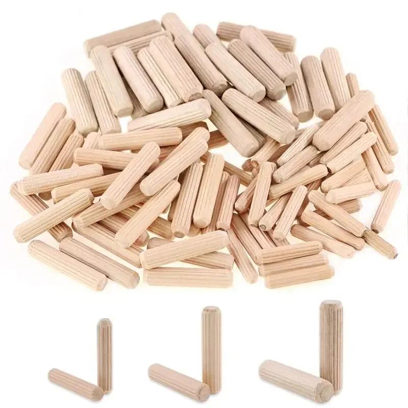100/50 stücke Holzbearbeitung Dübel Handwerk Dübel Pins Stangen Set Möbel Beschlag Dübel Pin Holz Schrank Schublade Runde Geriffelte Holz