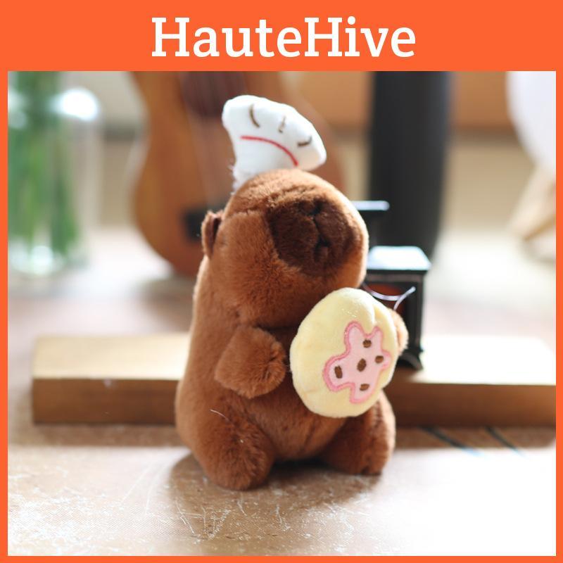 Plush Kapibara Toy Keychain Bag Decor Pp Cotton Stuffed For Kids Gift Decor