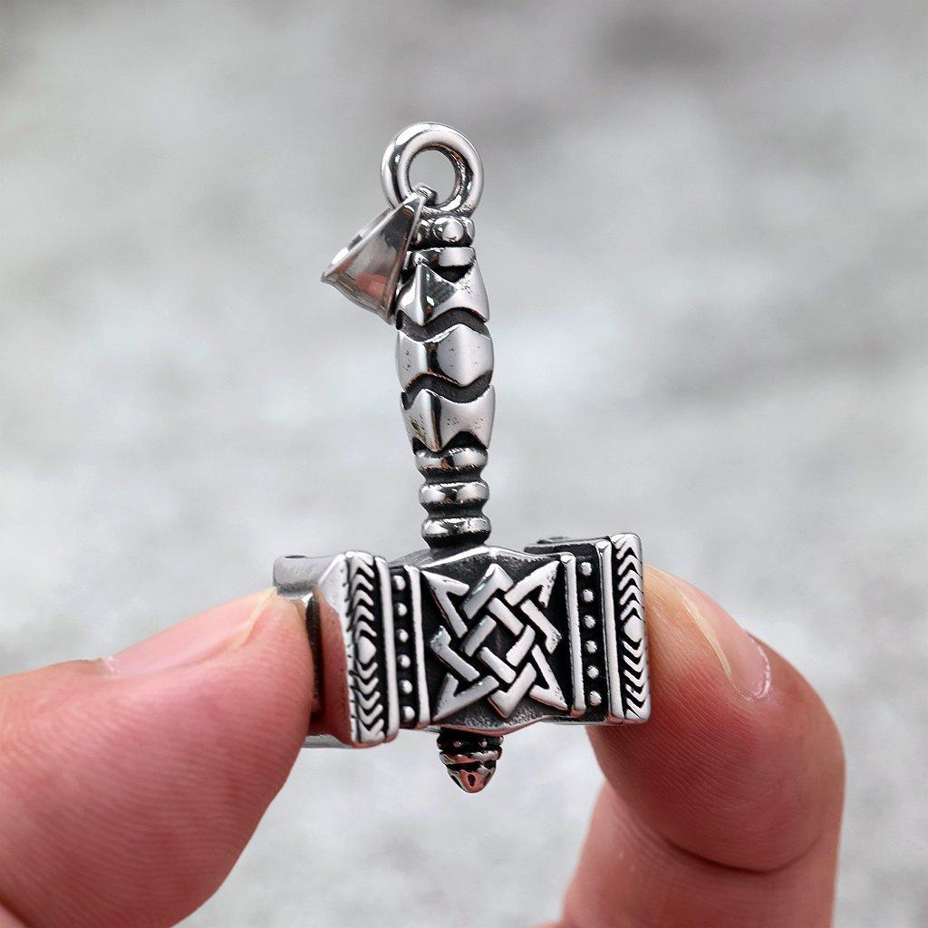 Vintage Men's Jewelry Stainless Steel Pendant Slavic Necklace