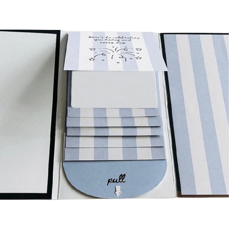 

Handcrafted Waterfall Card Holders For Holiday Gifting Custom Cover Family Friend Collaboration Festival Parties Favors синій