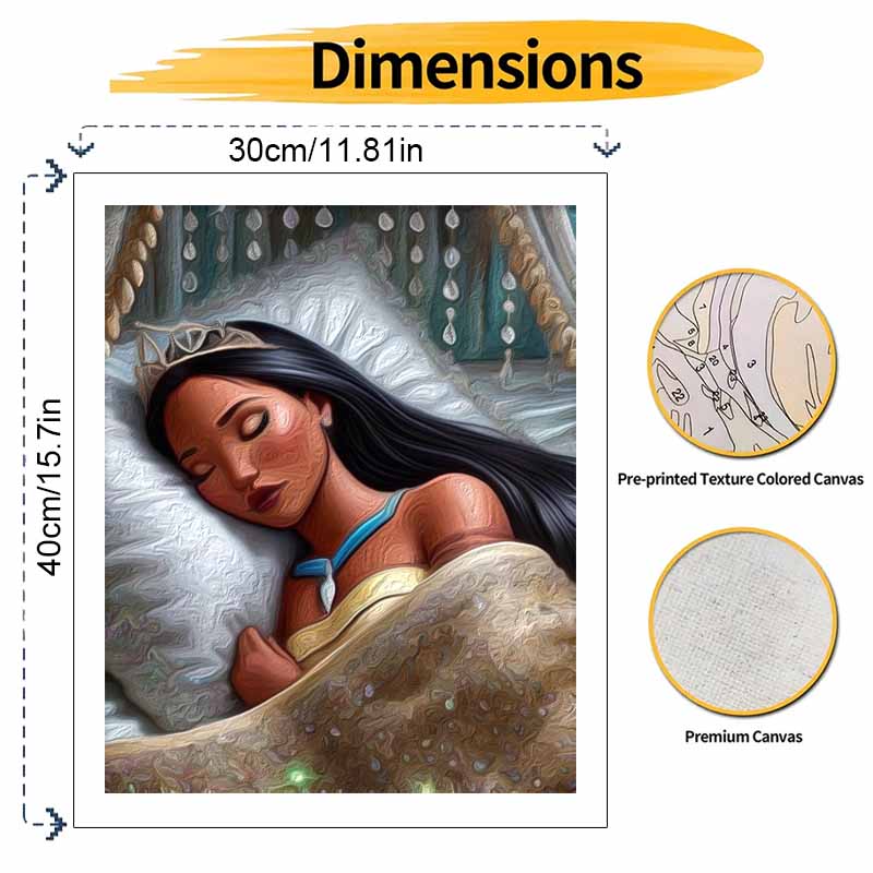 Disney Oil Painting Art Painting Set Princess Pocahontas Home Wall Decor Handmade GiftDiamond Jewels Sparkle Bedding