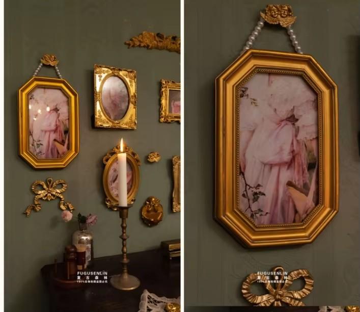 Europe Retro Art Palace Relief Photo Frame Resin Wall Hanging Painting Home Homestay Wall Mural Decoration Hotel Club Wall Craft