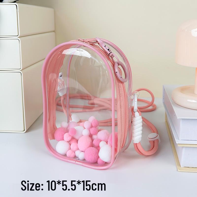 Labubu Gen 3 High-Transparency PVC 15cm Crossbody Ita Bag - Dustproof, Trendy Outing & Toy Stroller Bag