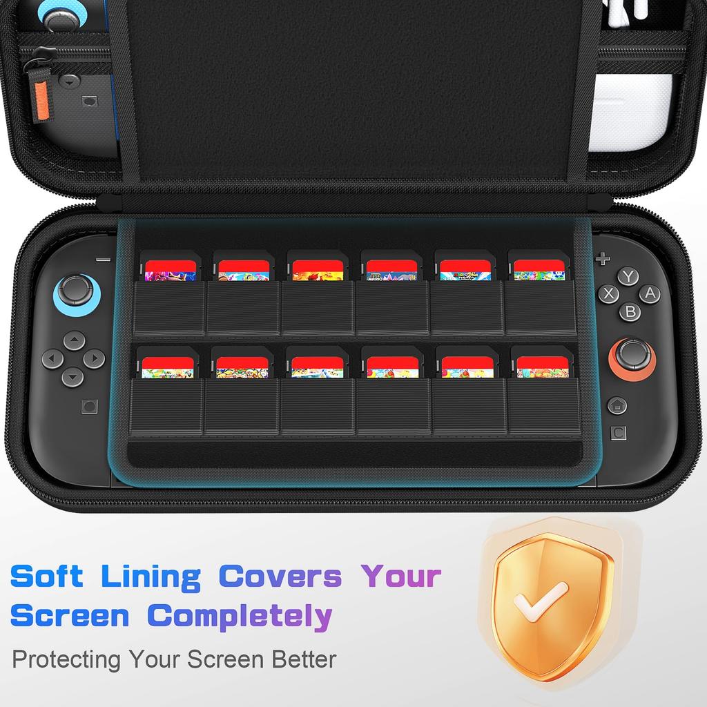 Release in Switch 2 Compatible Switch Protective Storage Nylon Full Large Holds 24 Game Travel Carrying Small Item Convenient to Carrying Case for