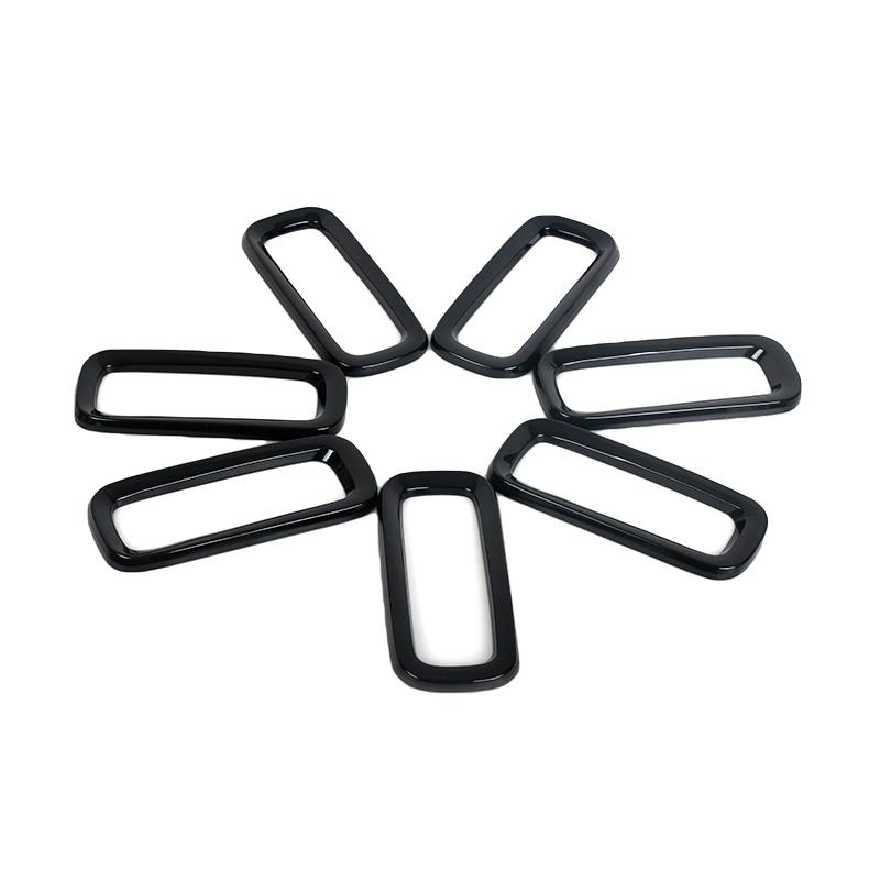 7Pcs ABS Black For Jeep Renegade 2015 2016 2017 Front Grid Grille Inserts Racing Grill Frame Trim ABS Black