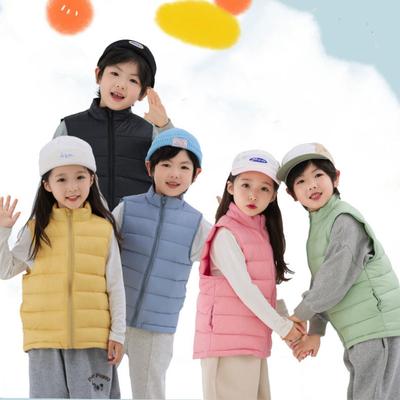 Children's Light Down Vests Winter Warm Vests for Boys and Girls with Clip-on Vests