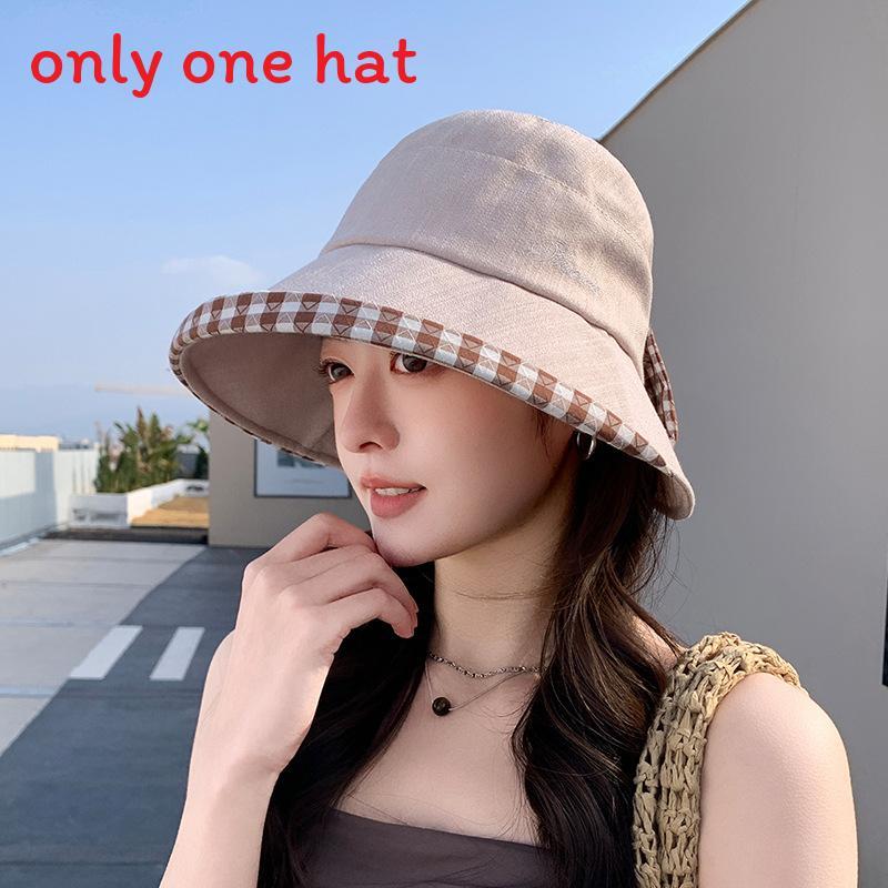 Summer Sun Protection Hat With Large Brim And Butterfly Bow For Outdoor Leisure