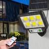 Mocna Lampa Solarna 120 Led Z Czujnikiem Ruchu Ogrodowa Elewacyjna + Pilot