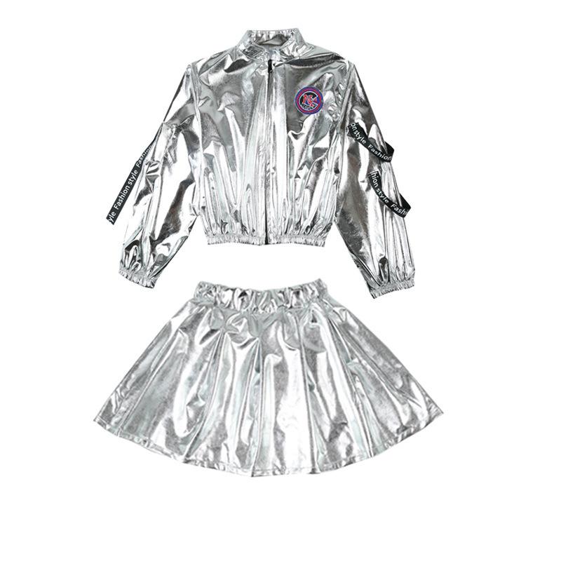 

День Нового года Детский уличный танец Космический костюм Осень Зима Умная походка Показ Технологии Барабанная установка Костюм для выступления Т-образный подиум 140