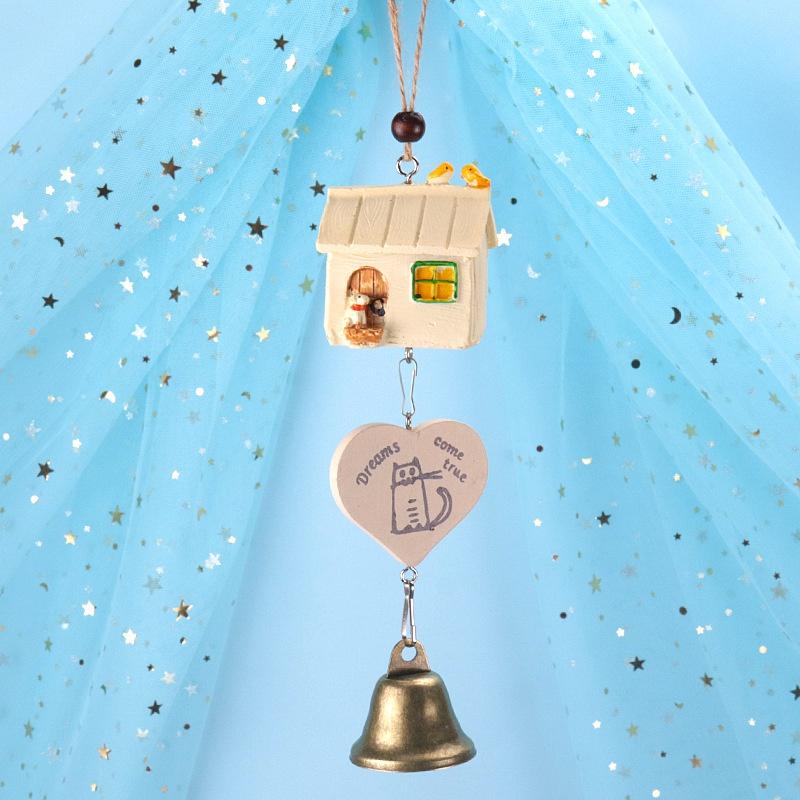 1pc Cute Resin Wind Chimes Hanging Creative Cartoon Birds Automobile Accessories Resin Crafts