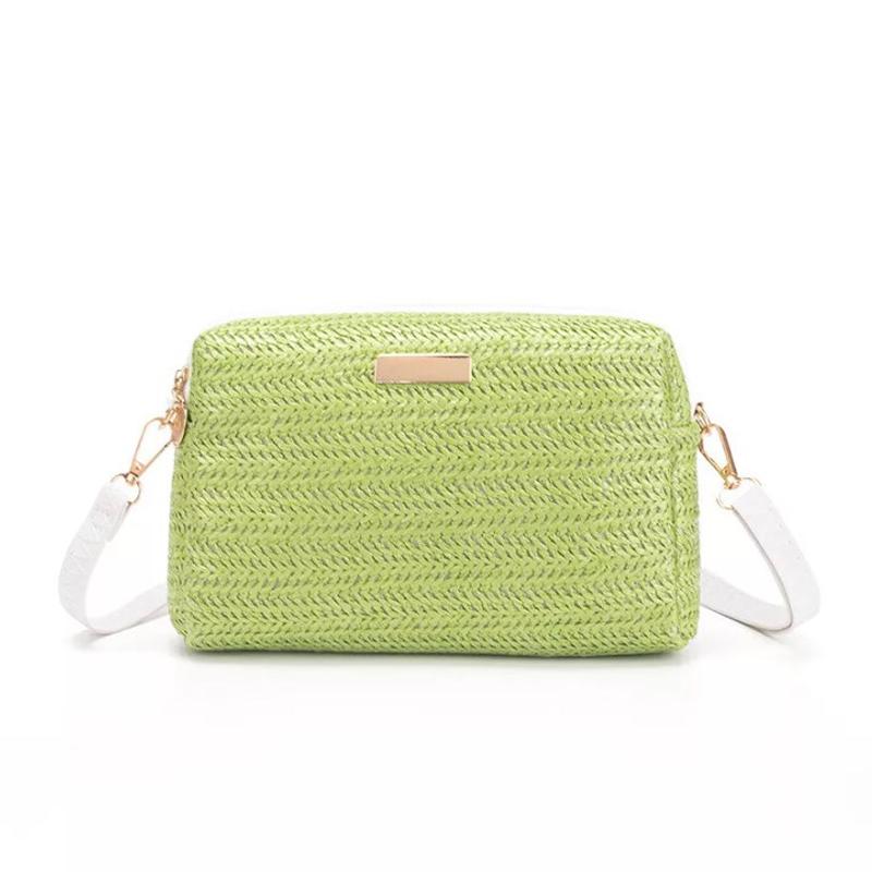 Женская сумка через плечо, мягкая тканая соломенная сумка на плечо, женская летняя пляжная сумка