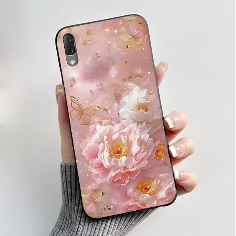 Hülle Für Sony Xperia L3 L 3 L3312 L4312 L4332 Handyhülle Luxus Mode Schmetterling Blumen Schwarzes Silikon Weiche Rückseite Abdeckung