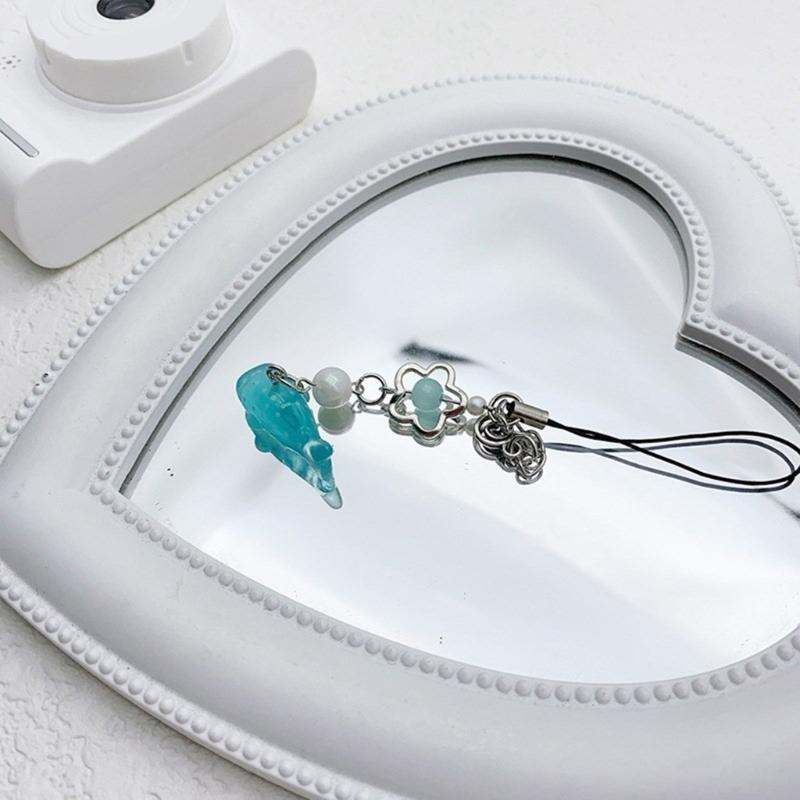 Sweet Small Fish Bead Phone Charm Straps Car Key Hangings Pendants Fashion Bag Decoration Lanyard Purse Accessories