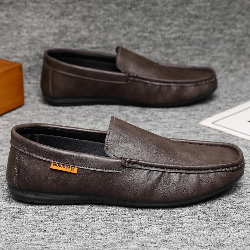 Fashion New Leather Men's Casual Shoes Male Lazy Shoes Breathable Loafers Comfort Slip-on Driving Shoes Luxury Brand Moccasins