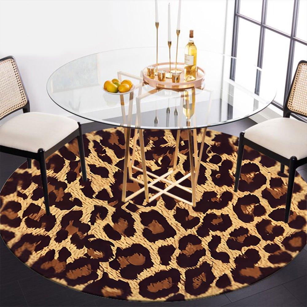 Wildly Stylish: Leopard Print Round StickerRound Non-Slip chair mat chair carpet for office Rugs for Office Decor Gift For Valentine's Day Mother's Da