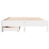Vidaxl Bed Frame Without Mattress, White, 140X200 Cm, Solid Pine Wood