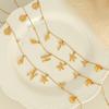 Titanium Steel Gold Plated Bamboo 26 Letter Necklace Conch Starfish Shell Ladies Collarbone Chain Jewelry