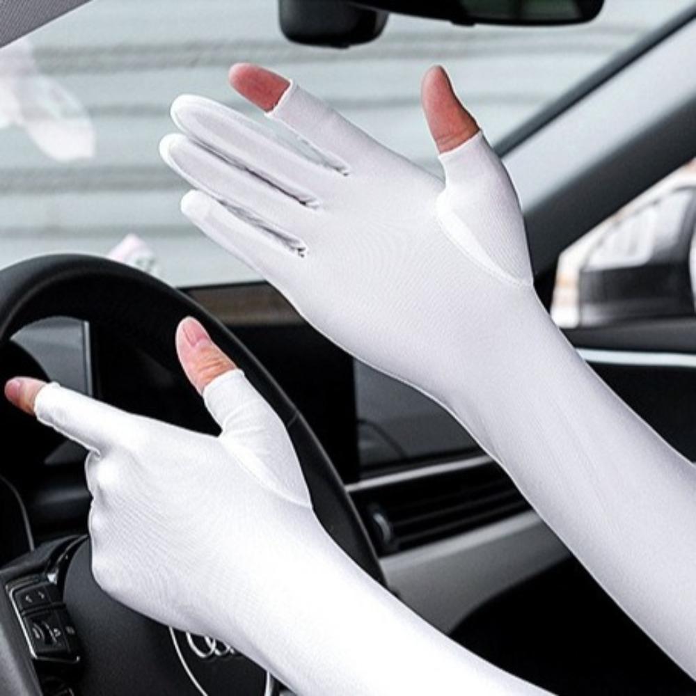Breathable Sunscreen Gloves Touchable Screen Nail Art Mittens New Long Sleeve Summer