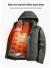 Men's Mid-Length Winter Down Jacket with Detachable Liner and Hood – Suitable for Middle-Aged and Elderly, Dad's Style, Thickened Coat