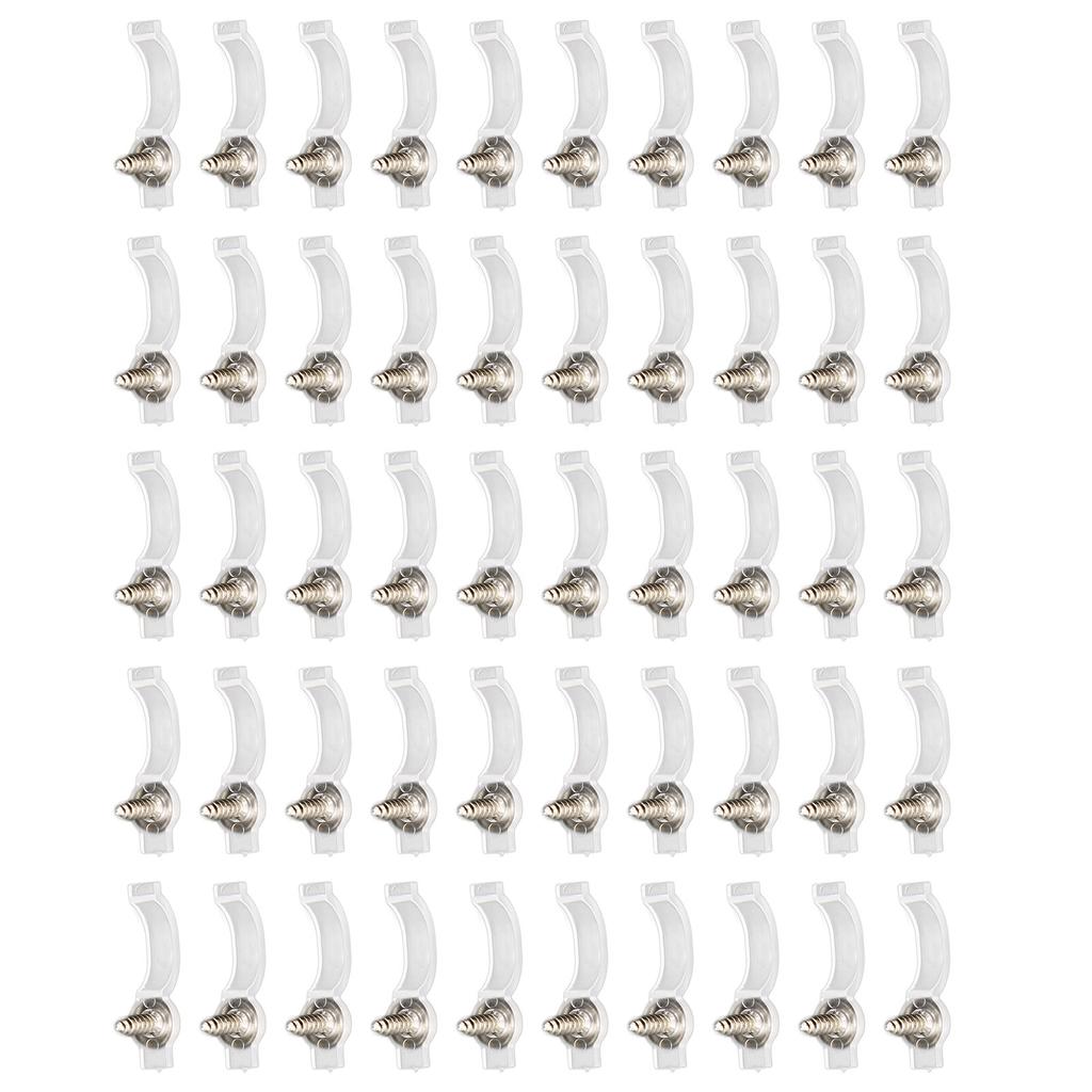 50Pcs Mounting Clips Holder Rugged Easily Use Portable Light Clips Holder with Screws for LED Light Family Parties