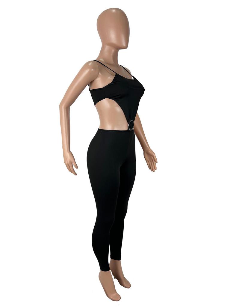 D9600 Women's Fashionable Sexy Spaghetti Strap Hollow Out Bodysuit
