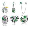 S925 Silver Fashion DIY Beaded Accessories Lucky Four Leaf Clover Tree Of Life Pendant