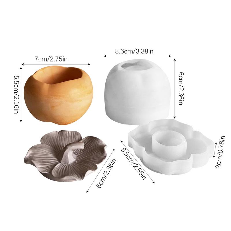 Resin Jar Mold With Lid Persimmon Shaped Silicone Molds With Lid For Epoxy Resin Creative Non-stick Concrete Candle Jar Mold