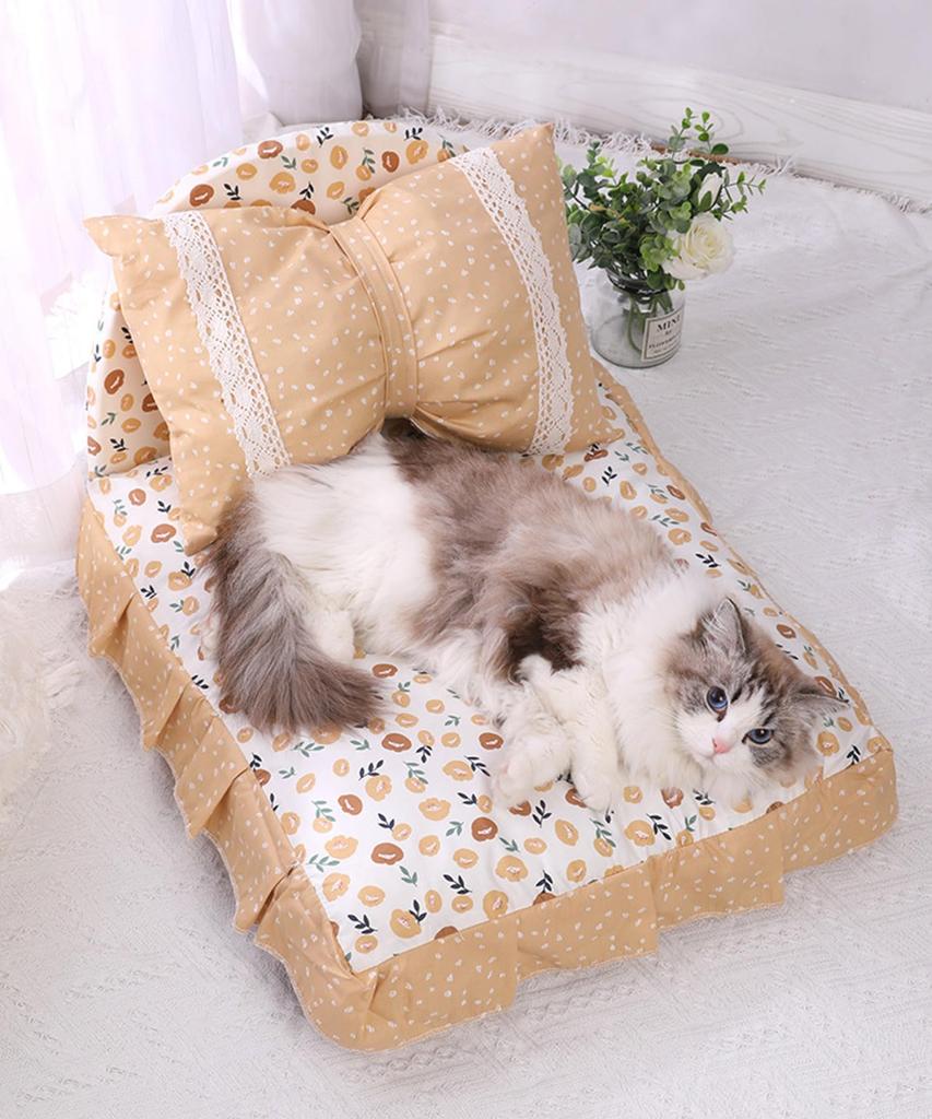 Pet Fluffy All Pet Pet Includes Princess Pet Bed with Princess Style Pillow Bed, Bed, Cute, Dog, Cat, Stylish, Square, Pet, Seasons, Sofa, Cushion,