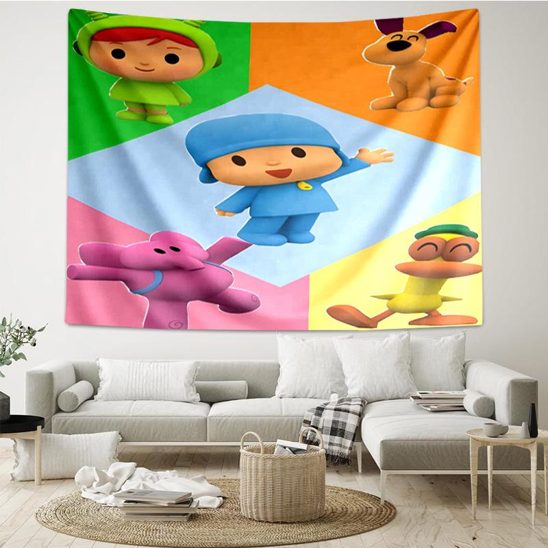 Pocoyo's Colorful Adventure Tapestry Room Decoration Wall Hanging for Living Room Bedroom, Dormitory, Birthday and Christmas Gifts