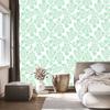 Wallpaper Flowers white and mint, mint background for living room and bedroom 50x1000