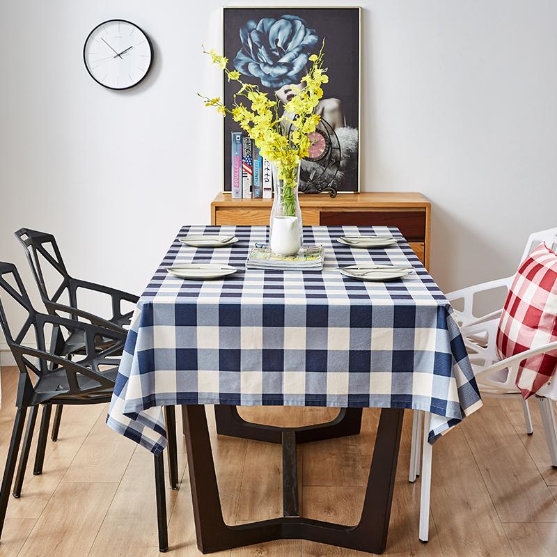 Plaid Table Cloth Modern Rectangle Table Cover Blue&White Tablecloth Home Kitchen Decoration For Party Mantel Mesa Home Decor