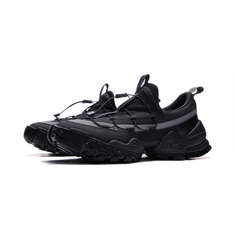New LiNing CF Tracing, Forest Environment Low Top Hiking Shoes Unisex Black Gray AHCV011-3