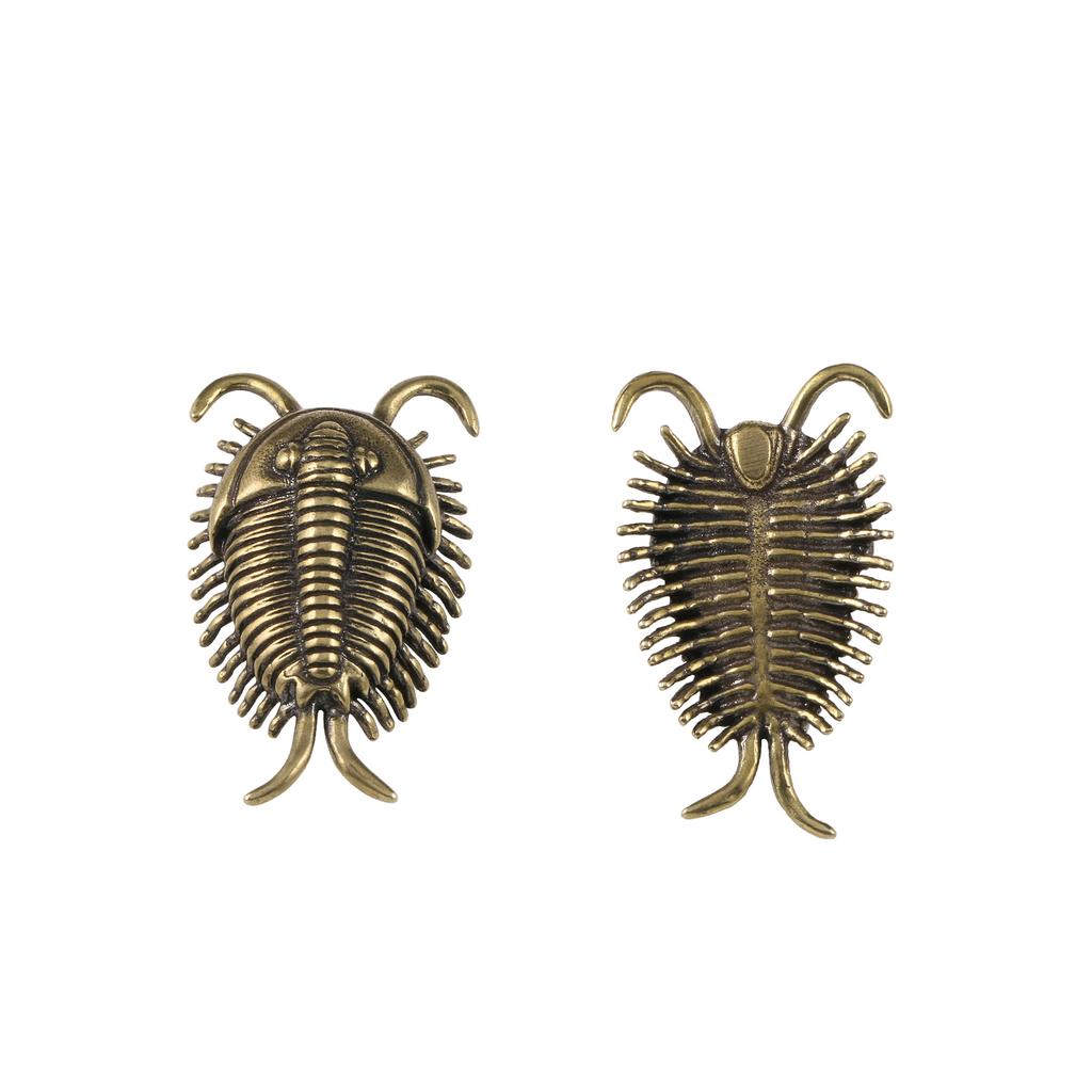 Cambrian Trilobite Brass Desk Decoration Ancient Insect Metal Figurine Tea Pets Paleontological Trilobites Souvenir Gift