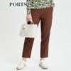 PORTS Women's Cocoa Dark Brown Tapered Casual Pants