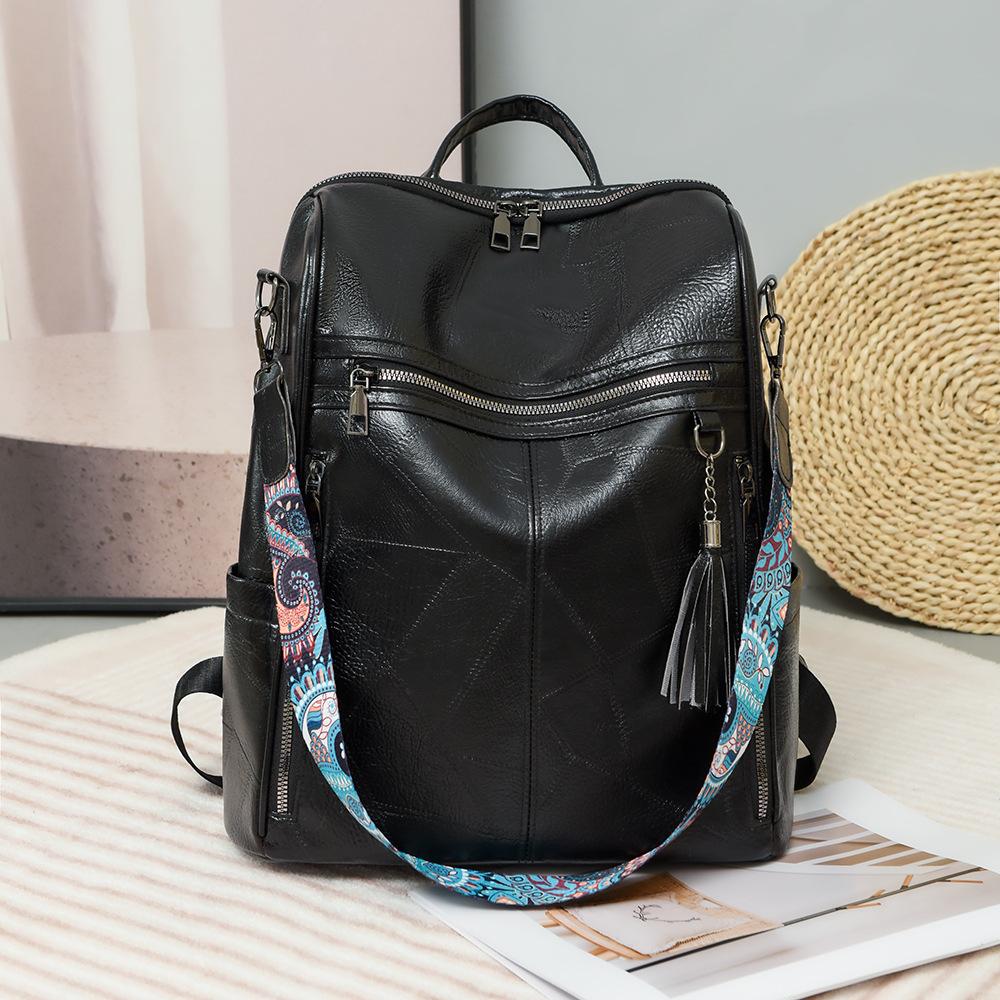 Backpack for Women Large Capacity Backpack Retro Fashion Multifunctional Contrasting Color Travel Commuter Backpack