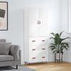 Vidaxl Display Cabinet, White, 69.5X34X180 Cm, Wood-Based Material