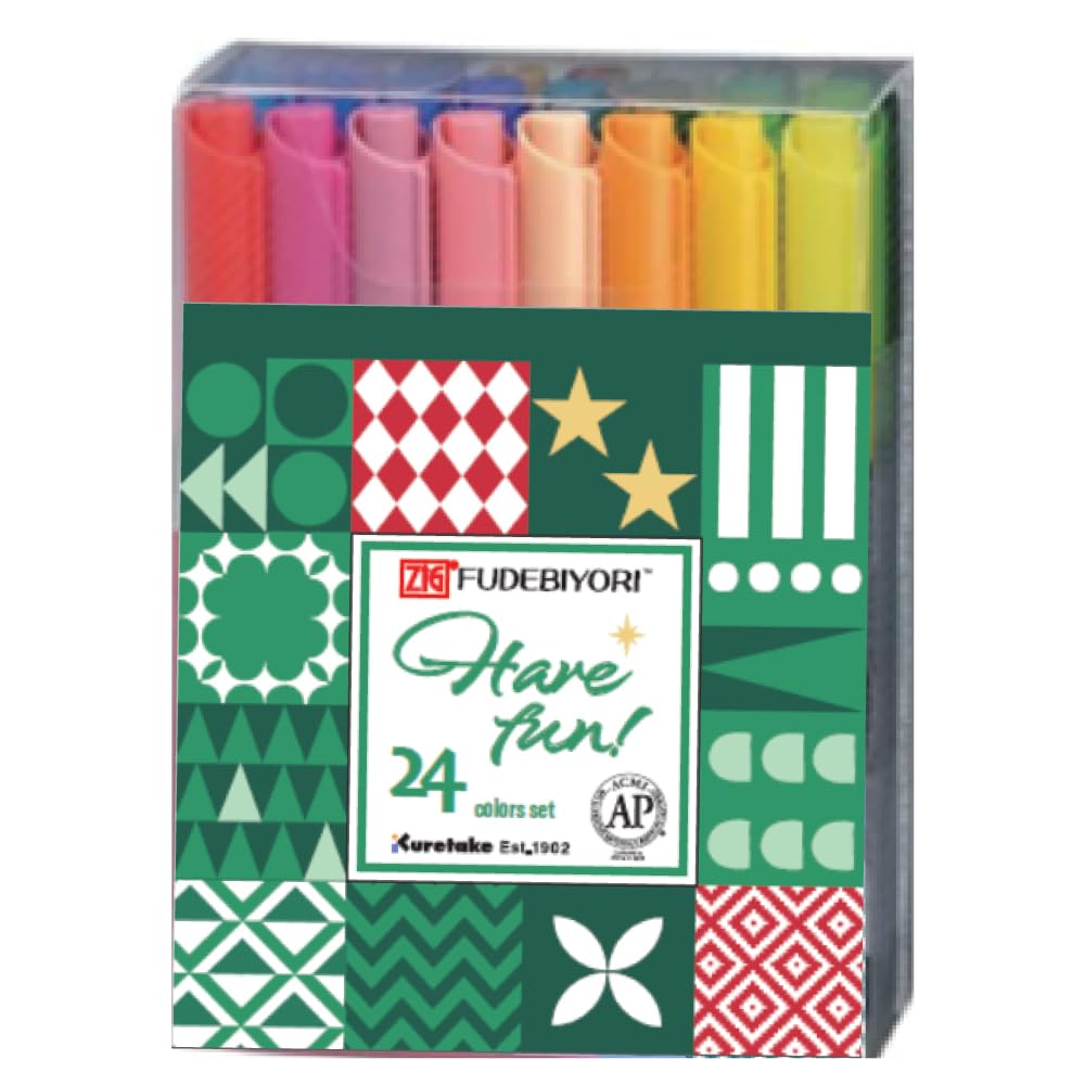 

Набор ручек Kuretake Pen ZIG Fudebiyori на водной основе 24 цвета CBK-55N/24VHD
