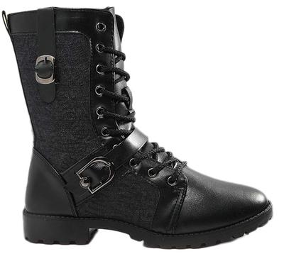 Casual Work Engineer Riders High Cut Motorcycle Western Boots [Formanism] Lace-up Men's (Black 42)