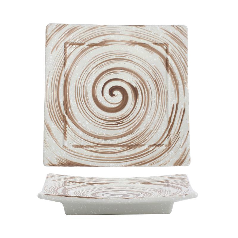 Japanese Square Ceramic Plate Sushi Snack Inventory Heart Breakfast Plate Restaurant Tableware Main Dish Decorative Tray