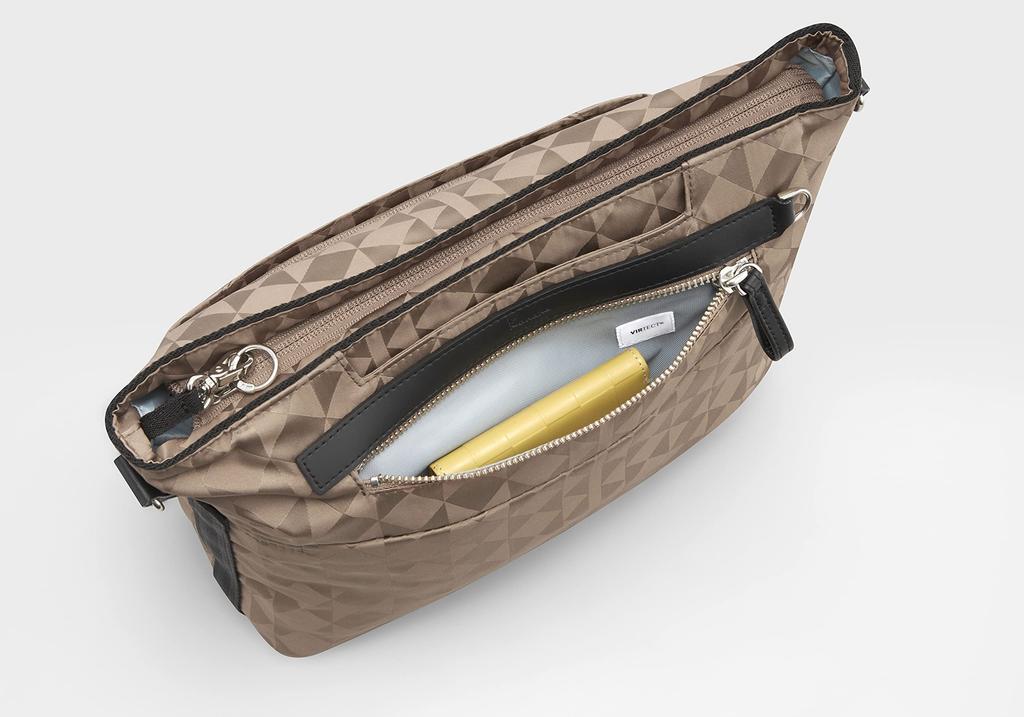 Bolsa de Ombro Kanana Project, Monograma Kanana, com Segundo Bolso e Fecho de Segurança, 67341, Feminina, Café com Leite, Tamanho Único