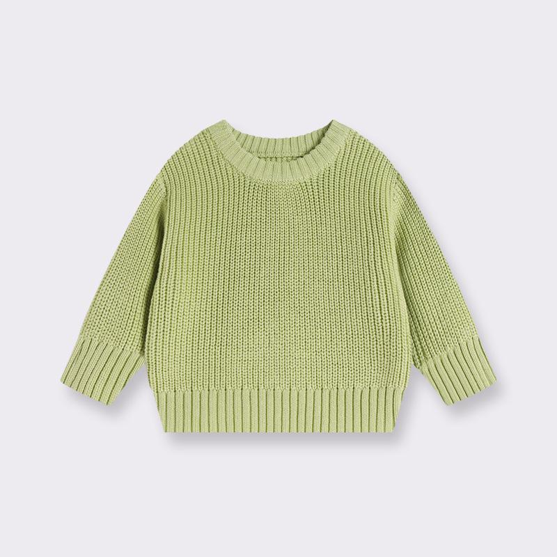 Infant Crew Neck Knit Sweater for Boys & Girls - Toddler Wool Pullover for All Seasons