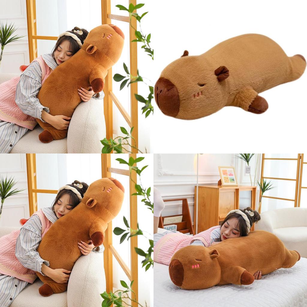 Soft Short Plush Capybara Cuddle Pillow Ideal For Sleepovers And Bedroom Decor 50cm And 90cm Sizes